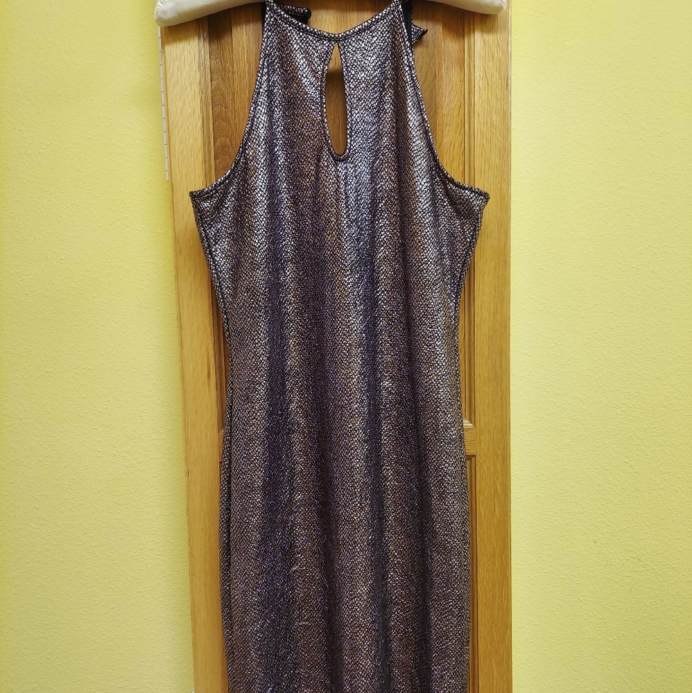 Snake Design Metalic Gold & Black Mini Dress NWT